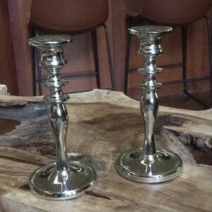 Pier one candle holder silver tone shabby chic art project equestrian decor